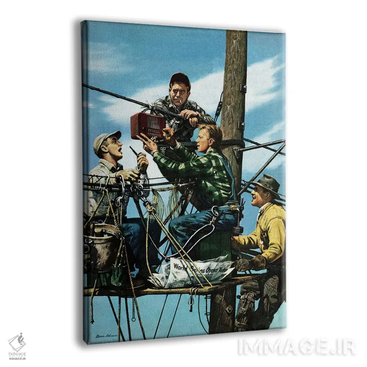 تابلو دکوراتیو تکنسین ها در حال گوش دادن به ورلد سریز اثر استوان دوهانوس - نمای پرسپکتیو محصول