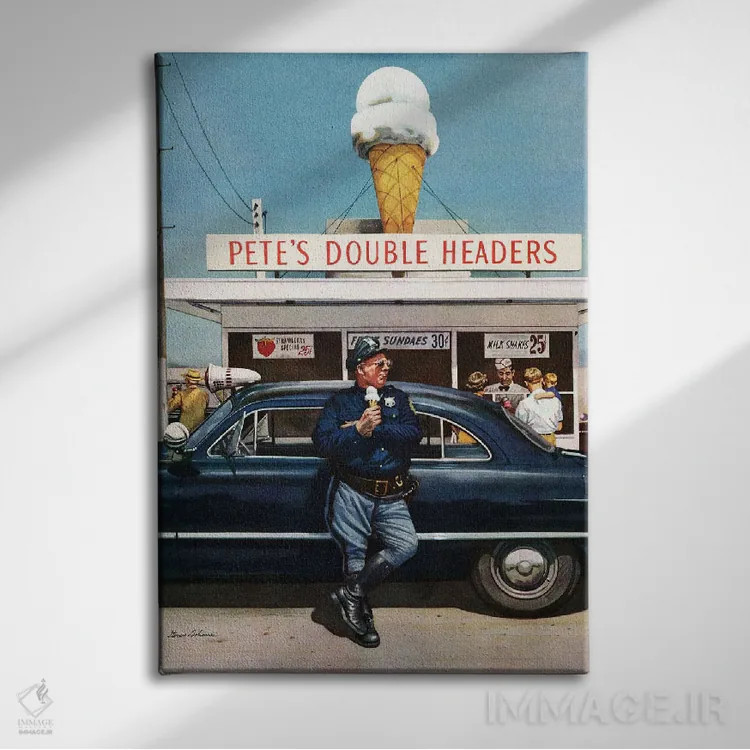 تابلو دکوراتیو مسابقات دبل هدرز پیت اثر استوان دوهانوس - نمای روبهرو روی دیوار