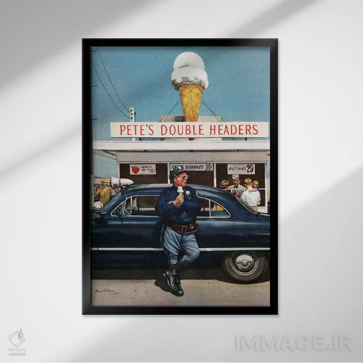 تابلو دکوراتیو مسابقات دبل هدرز پیت اثر استوان دوهانوس - نمای قابدار مشکی