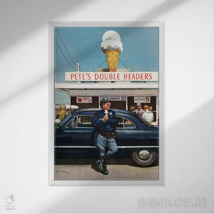 تابلو دکوراتیو مسابقات دبل هدرز پیت اثر استوان دوهانوس - نمای قابدار سفید