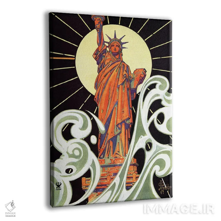 تابلو دکوراتیو تندیس آزادی اثر جی.سی. لیندکر - نمای پرسپکتیو محصول