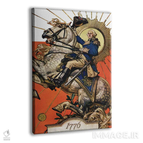 تابلو دکوراتیو جرج واشینگتن بر اسب اثر جی.سی. لیندکر - نمای پرسپکتیو محصول