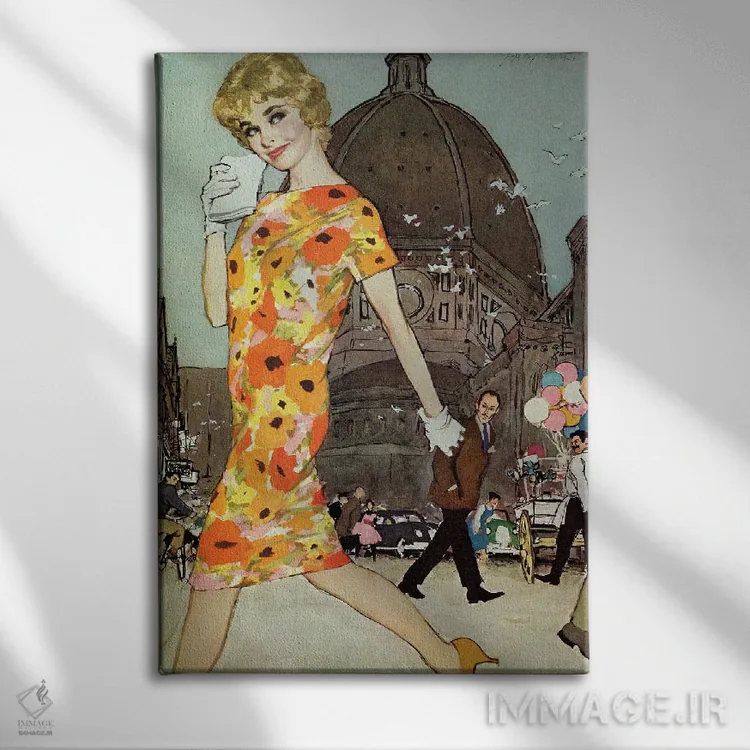 تابلو دکوراتیو بلوند گرفتار اثر جو د مرس - نمای روبهرو روی دیوار