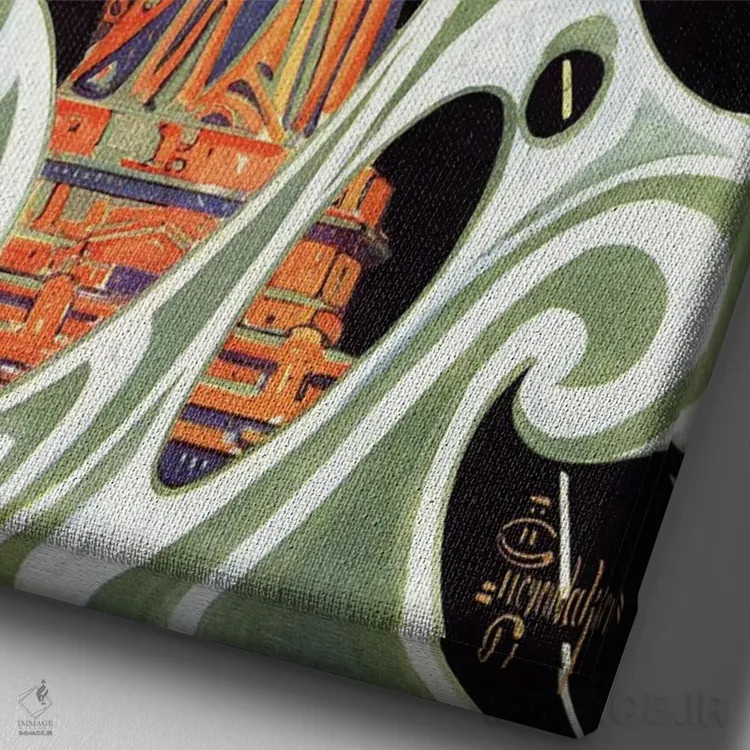 تابلو دکوراتیو تندیس آزادی اثر جی.سی. لیندکر - نمای نزدیک بافت بوم