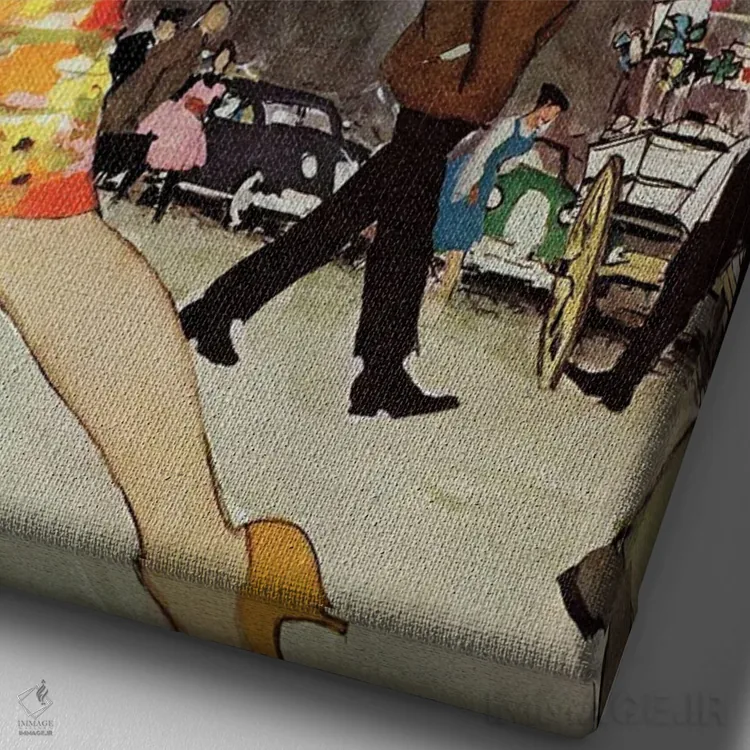 تابلو دکوراتیو بلوند گرفتار اثر جو د مرس - نمای نزدیک بافت بوم