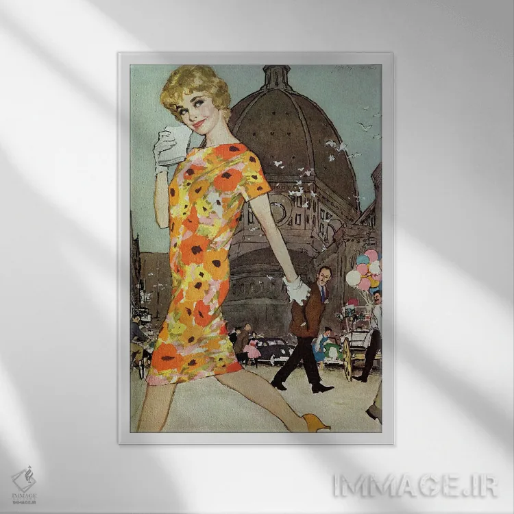 تابلو دکوراتیو بلوند گرفتار اثر جو د مرس - نمای قابدار سفید