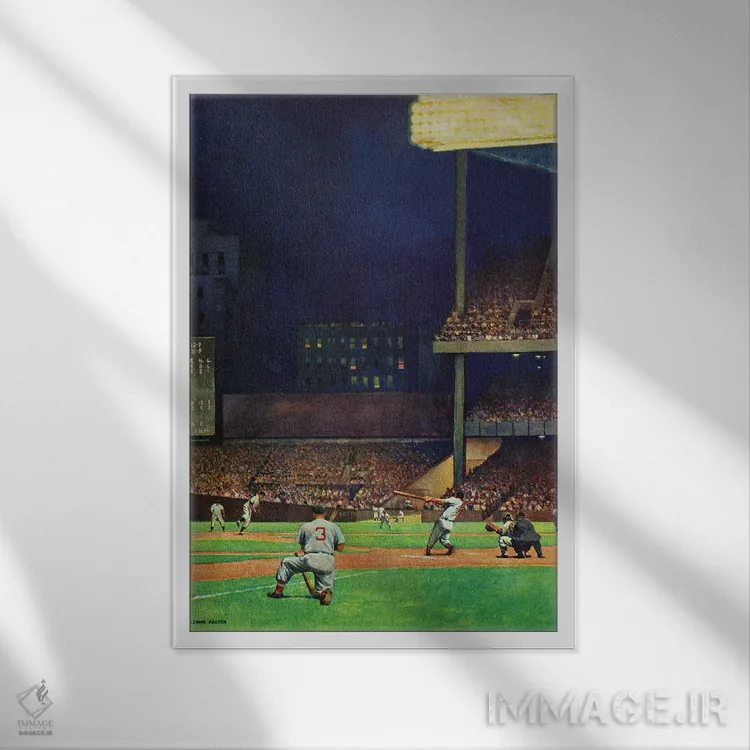 تابلو دکوراتیو ورزشگاه یانکی اثر جان فالتر - نمای قابدار سفید