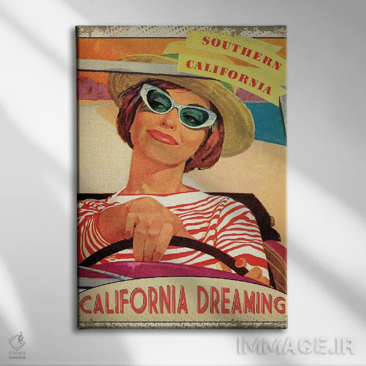 تابلو دکوراتیو کالیفرنیا در رویا اثر ستردی ایونینگ پست - نمای روبهرو روی دیوار