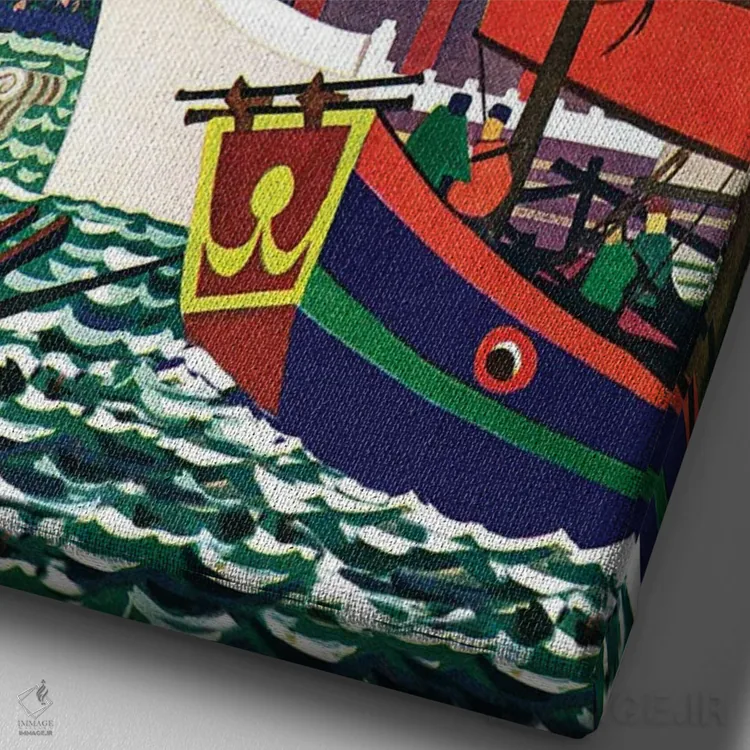 تابلو دکوراتیو پوستر سفر به چین اثر ستردی ایونینگ پست - نمای نزدیک بافت بوم