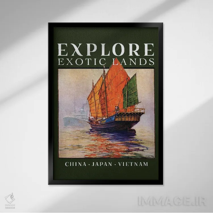 تابلو دکوراتیو کاوش در چین اثر ستردی ایونینگ پست - نمای قابدار مشکی