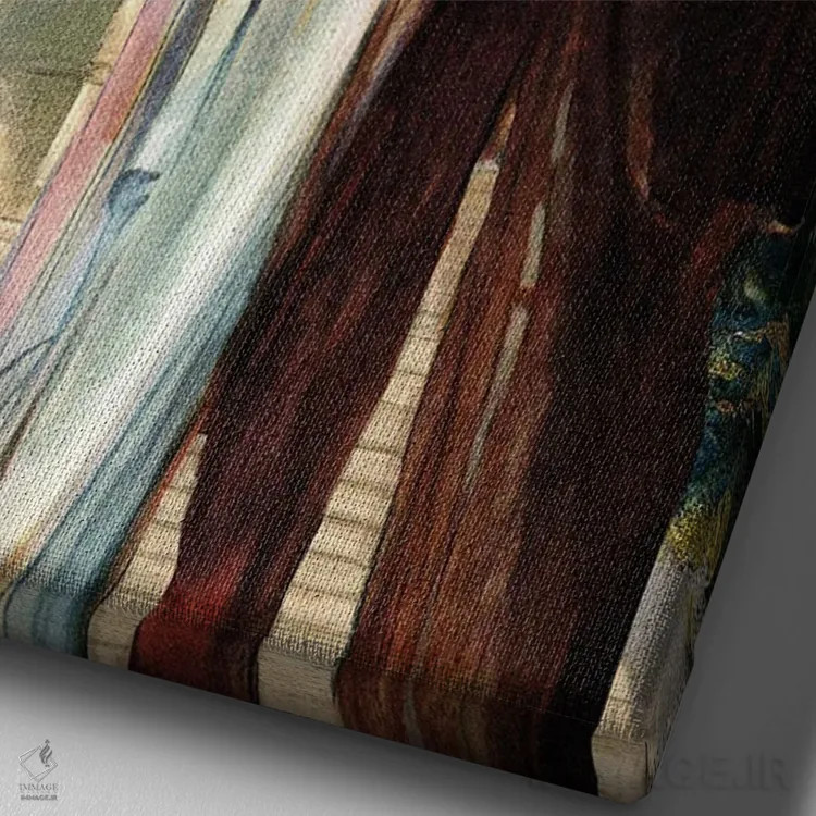 تابلو دکوراتیو پاریس شبانه اثر ستردی ایونینگ پست - نمای نزدیک بافت بوم