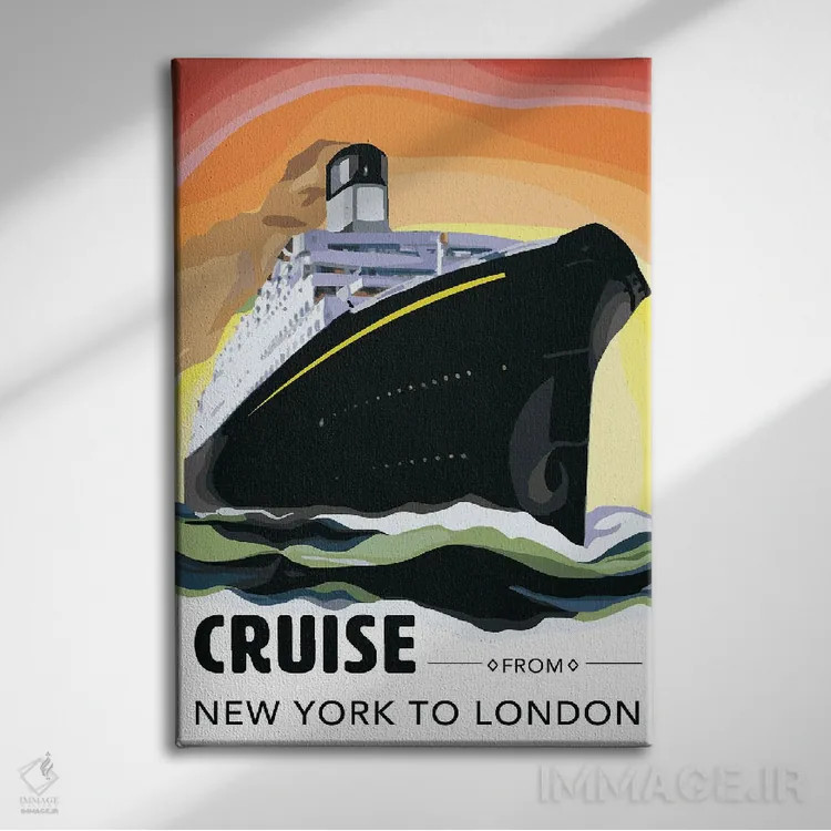 تابلو دکوراتیو بادبان افرازی اثر ستردی ایونینگ پست - نمای روبهرو روی دیوار