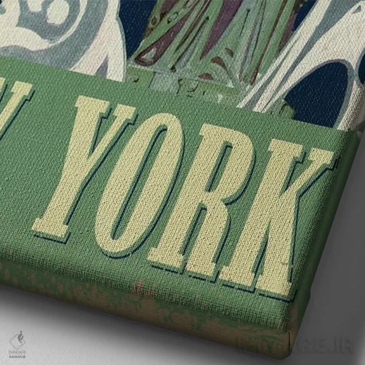 تابلو دکوراتیو پوستر سفر شهر نیویورک اثر ستردی ایونینگ پست - نمای نزدیک بافت بوم