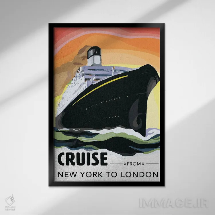 تابلو دکوراتیو بادبان افرازی اثر ستردی ایونینگ پست - نمای قابدار مشکی