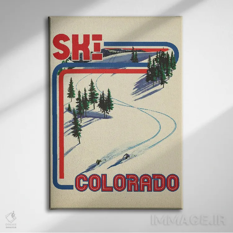 تابلو دکوراتیو اسکی در کلرادو اثر ستردی ایونینگ پست - نمای روبهرو روی دیوار
