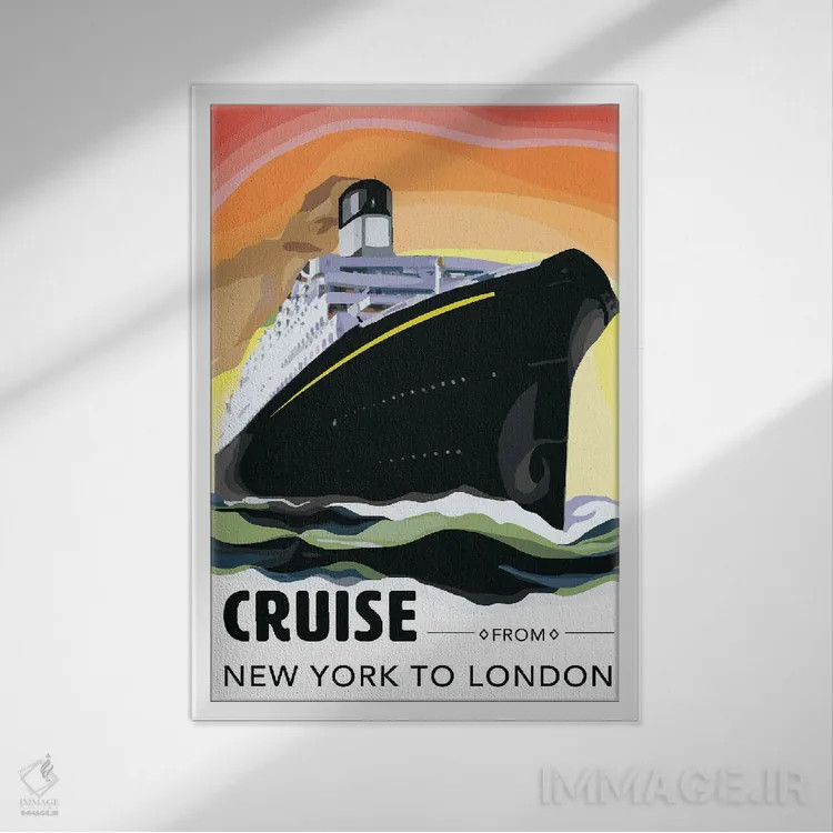 تابلو دکوراتیو بادبان افرازی اثر ستردی ایونینگ پست - نمای قابدار سفید