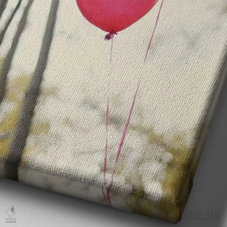 تابلو دکوراتیو آیا می توانی بادکنک های قرمز را ببینی؟ اثر چلسیا ویکتوریا - نمای نزدیک بافت بوم