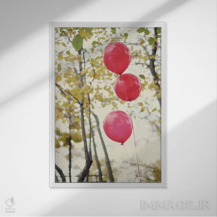 تابلو دکوراتیو آیا می توانی بادکنک های قرمز را ببینی؟ اثر چلسیا ویکتوریا - نمای قابدار سفید