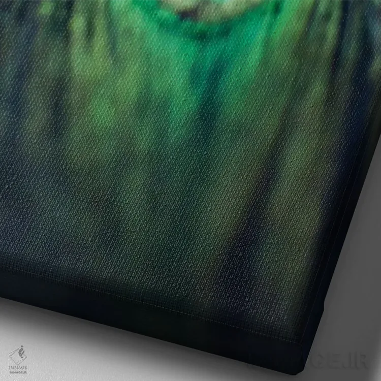 تابلو دکوراتیو پرهای طاووس ۱ اثر چلسیا ویکتوریا - نمای نزدیک بافت بوم