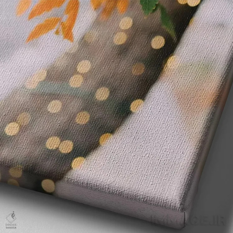 تابلو دکوراتیو درخشش پاییزی اثر چلسیا ویکتوریا - نمای نزدیک بافت بوم