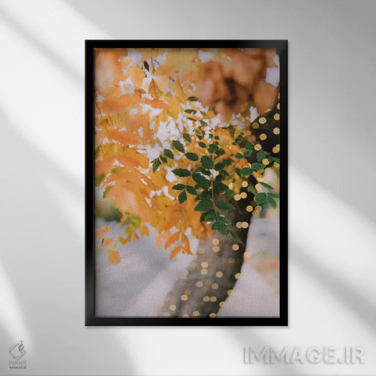 تابلو دکوراتیو درخشش پاییزی اثر چلسیا ویکتوریا - نمای قابدار مشکی