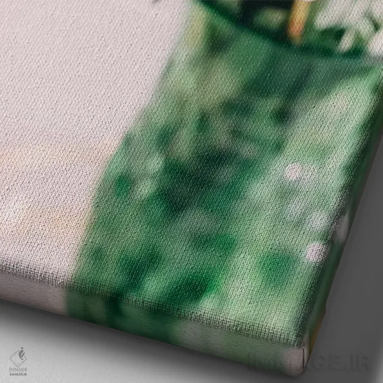 تابلو دکوراتیو صدتومانی های صورتی روی زمینه سفید ۲ اثر چلسیا ویکتوریا - نمای نزدیک بافت بوم