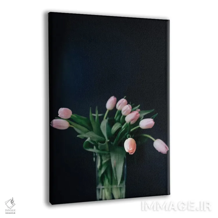تابلو دکوراتیو لاله های صورتی اثر چلسیا ویکتوریا - نمای پرسپکتیو محصول