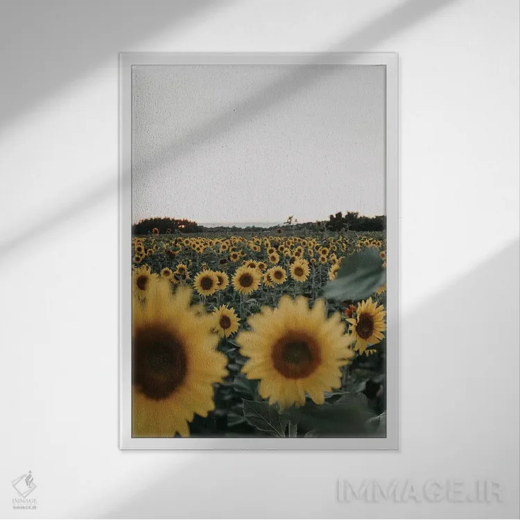 تابلو دکوراتیو ریشه و شکوفه اثر چلسیا ویکتوریا - نمای قابدار سفید