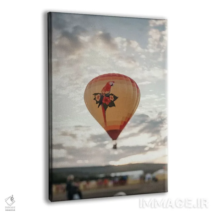 تابلو دکوراتیو بالون هوای گرم در غروب اثر چلسیا ویکتوریا - نمای پرسپکتیو محصول
