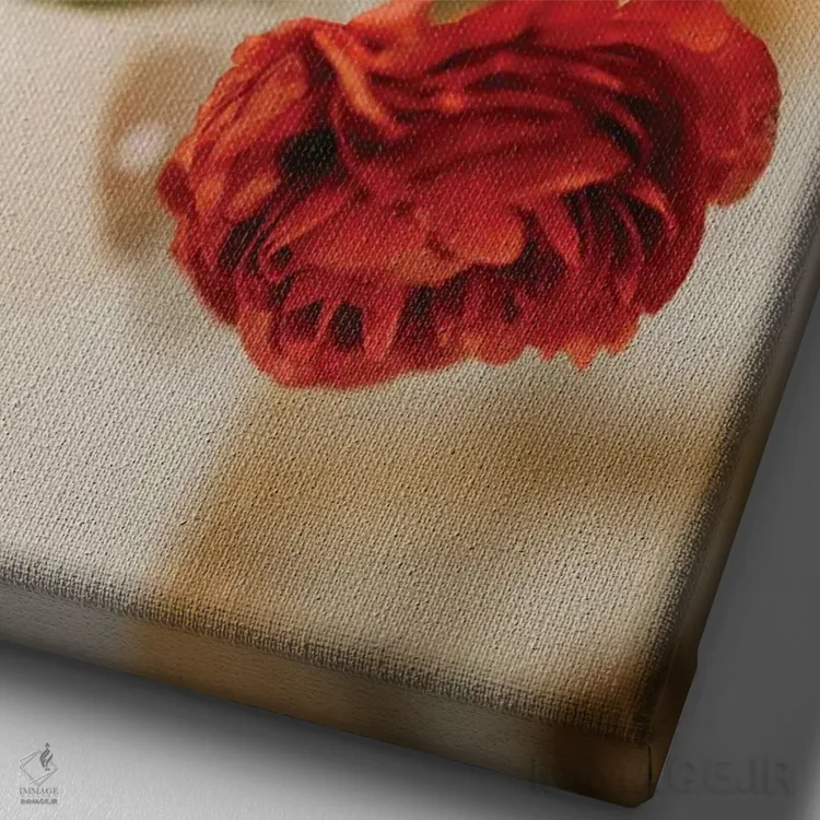 تابلو دکوراتیو گل آلاله سرخ اثر چلسیا ویکتوریا - نمای نزدیک بافت بوم