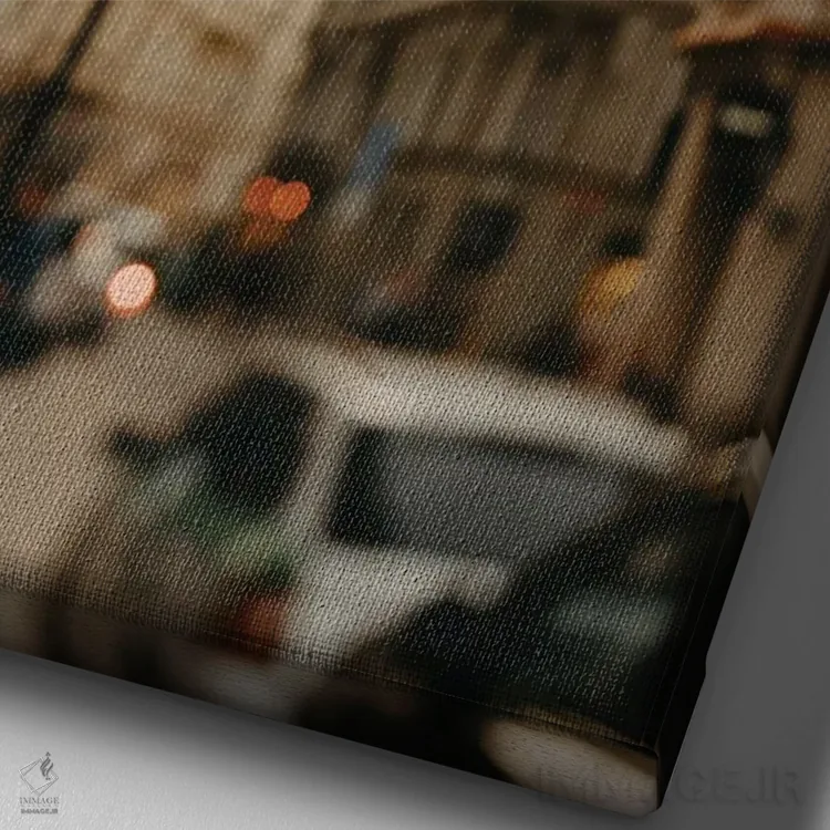 تابلو دکوراتیو خیابان های پراگ اثر چلسیا ویکتوریا - نمای نزدیک بافت بوم