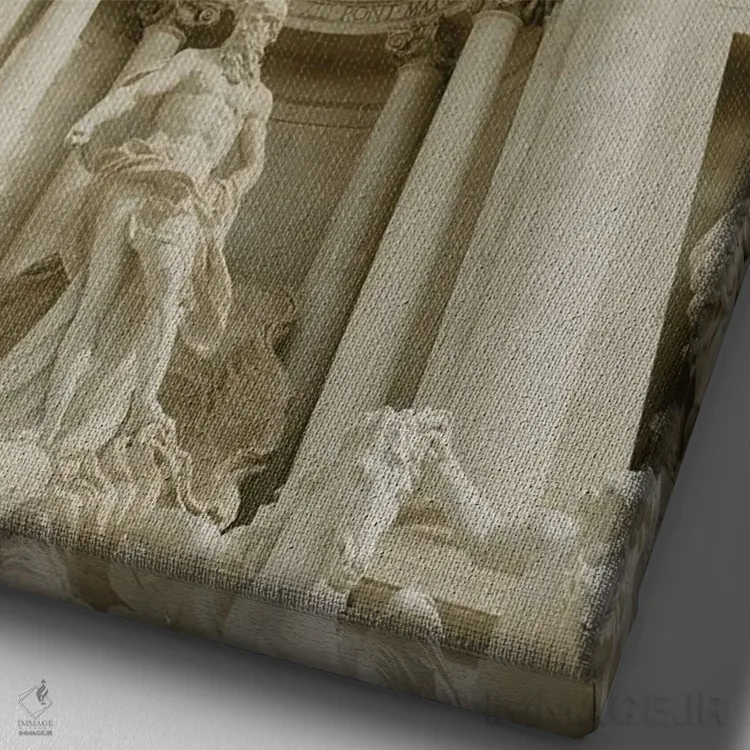 تابلو دکوراتیو فواره تروی اثر چلسیا ویکتوریا - نمای نزدیک بافت بوم