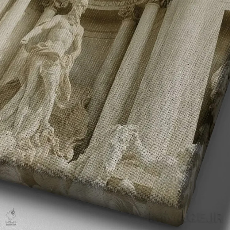 تابلو دکوراتیو فواره تروی شماره ۳ اثر چلسیا ویکتوریا - نمای نزدیک بافت بوم