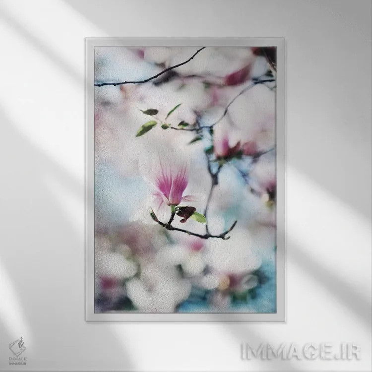 تابلو دکوراتیو بهار شکوفا اثر چلسیا ویکتوریا - نمای قابدار سفید