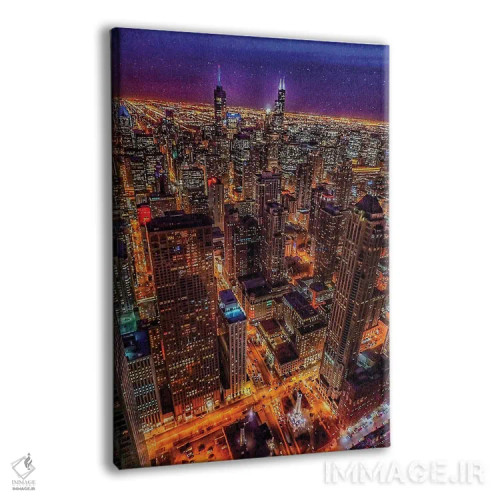 تابلو دکوراتیو پرواز شیکاگو اثر کیتلین ورا - نمای پرسپکتیو محصول