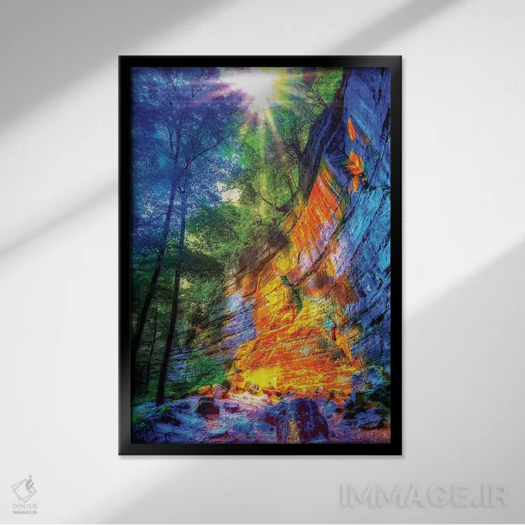 تابلو دکوراتیو پیاده روی پاییزی اثر کیتلین ورا - نمای قابدار مشکی