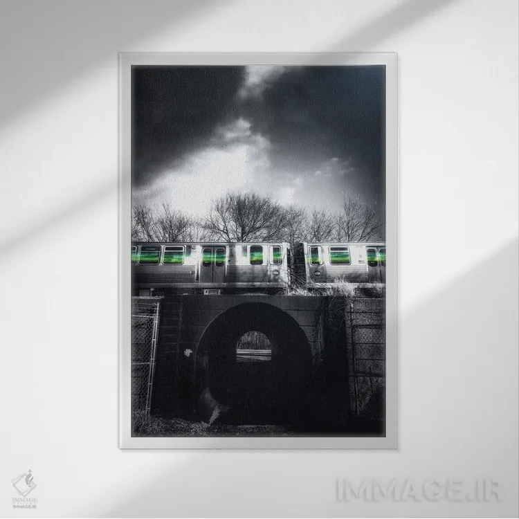 تابلو دکوراتیو درخشش سبز اثر کیتلین ورا - نمای قابدار سفید