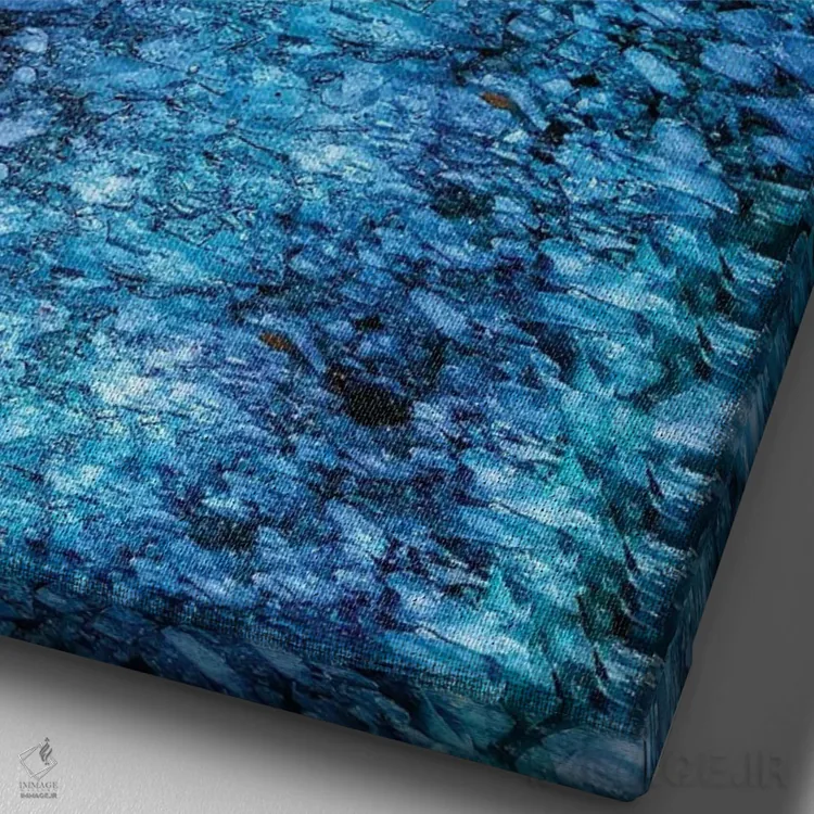 تابلو دکوراتیو رود یخی اثر کیتلین ورا - نمای نزدیک بافت بوم