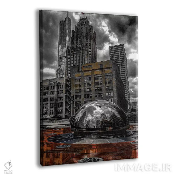 تابلو دکوراتیو رنگ آمیزی شده به قرمز اثر کیتلین ورا - نمای پرسپکتیو محصول