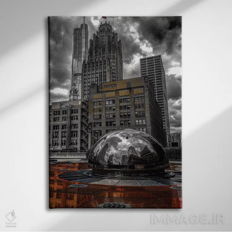 تابلو دکوراتیو رنگ آمیزی شده به قرمز اثر کیتلین ورا - نمای روبهرو روی دیوار