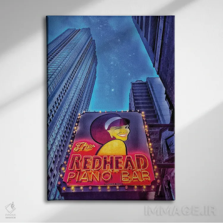 تابلو دکوراتیو بار پیانوی رد هد اثر کیتلین ورا - نمای روبهرو روی دیوار