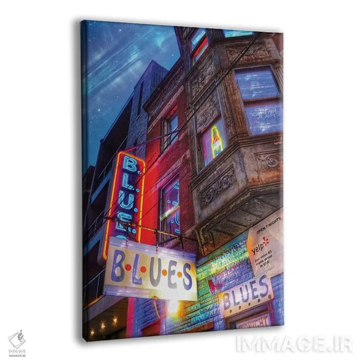 تابلو دکوراتیو بلوز اثر کیتلین ورا - نمای پرسپکتیو محصول