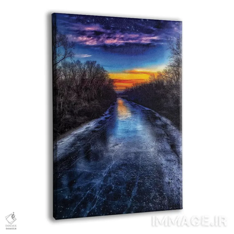 تابلو دکوراتیو رانندگی هنگام غروب اثر کیتلین ورا - نمای پرسپکتیو محصول