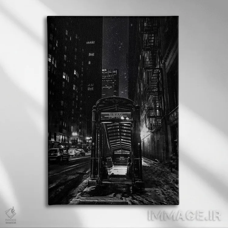 تابلو دکوراتیو مترو اثر کیتلین ورا - نمای روبهرو روی دیوار