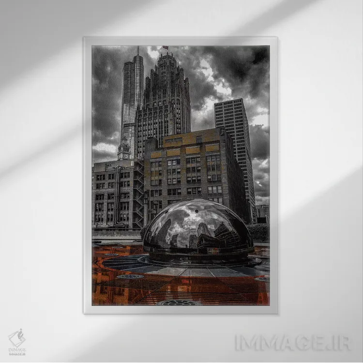 تابلو دکوراتیو رنگ آمیزی شده به قرمز اثر کیتلین ورا - نمای قابدار سفید