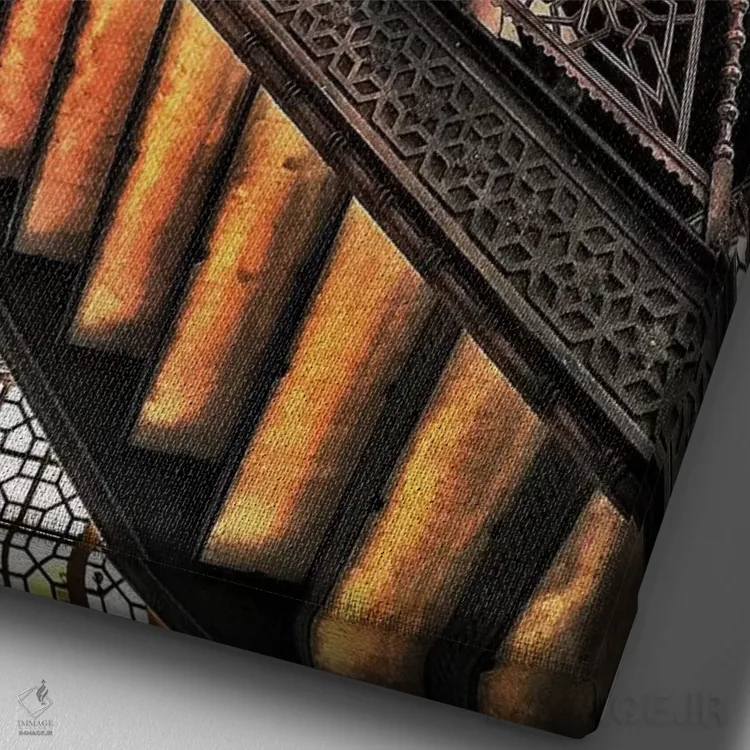 تابلو دکوراتیو پلکان اثر کیتلین ورا - نمای نزدیک بافت بوم