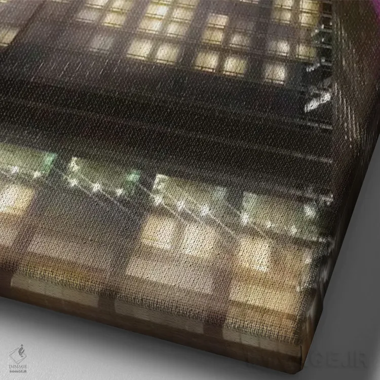 تابلو دکوراتیو ستاره های بر برج اثر کیتلین ورا - نمای نزدیک بافت بوم