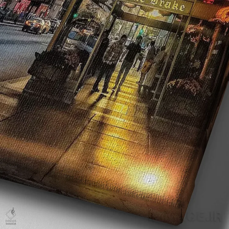 تابلو دکوراتیو دریک اثر کیتلین ورا - نمای نزدیک بافت بوم