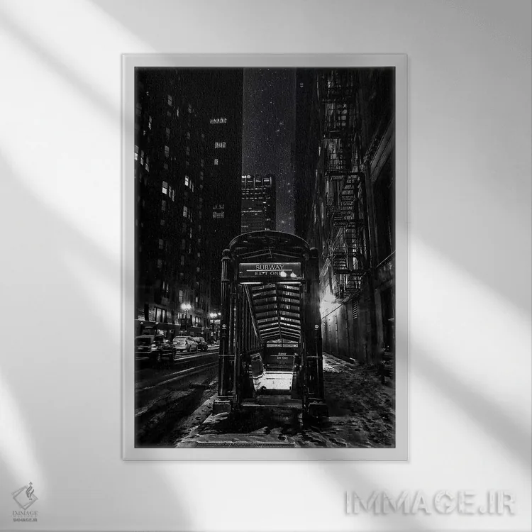 تابلو دکوراتیو مترو اثر کیتلین ورا - نمای قابدار سفید