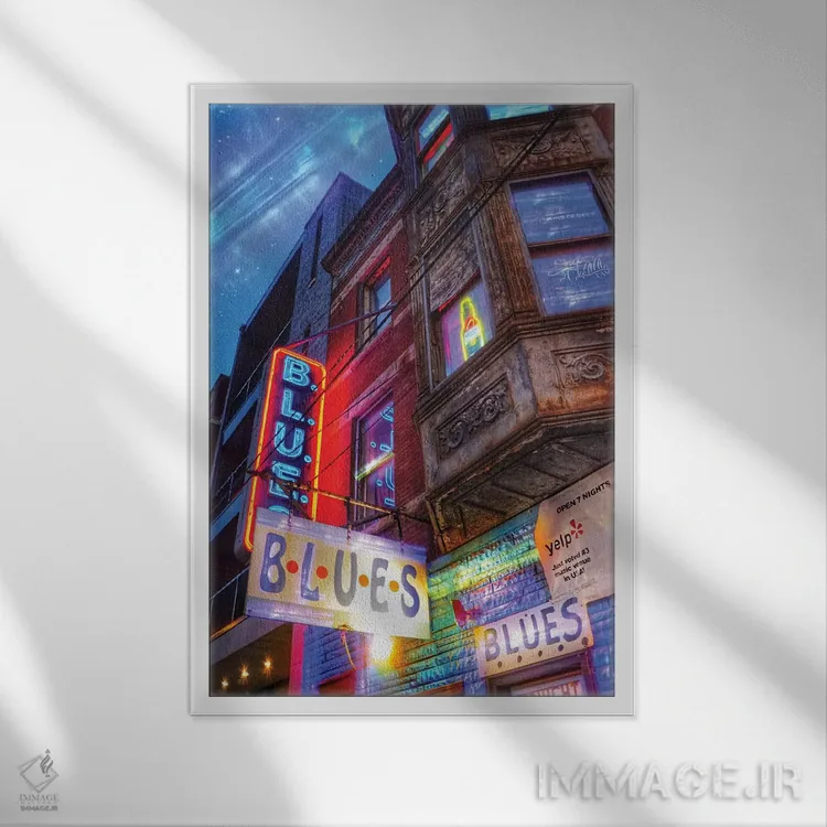 تابلو دکوراتیو بلوز اثر کیتلین ورا - نمای قابدار سفید